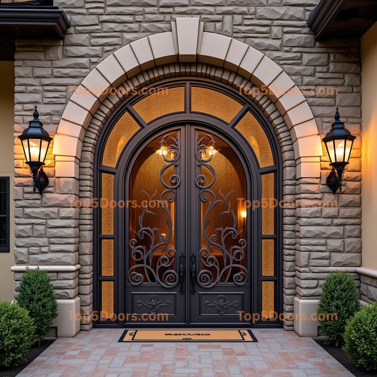 Dark Metal Arched Doorway