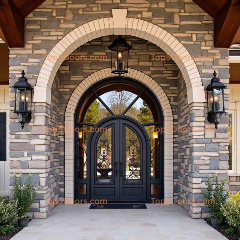 Dark Metal Double Door Entryway