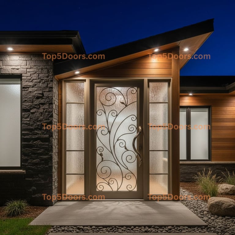 Delaware wrought iron barn door modern Door