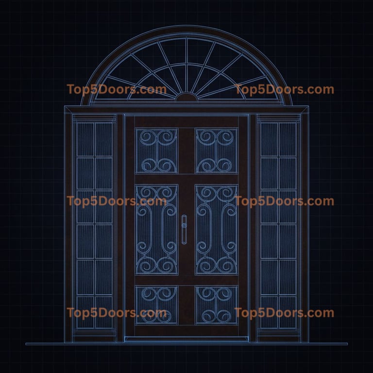 Delaware wrought iron barn door victorian Door