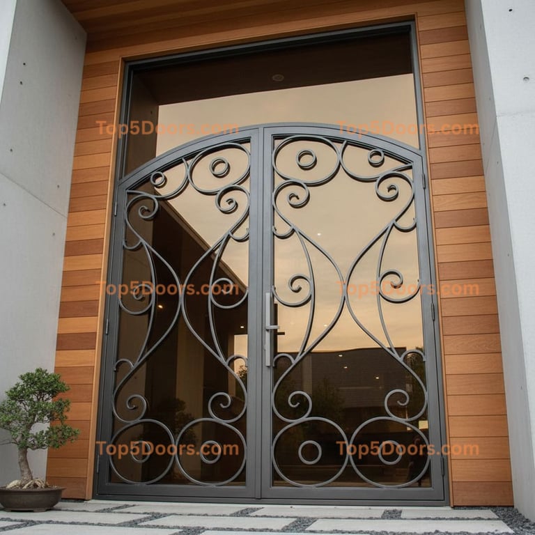 Delaware wrought iron french door korean modern Door