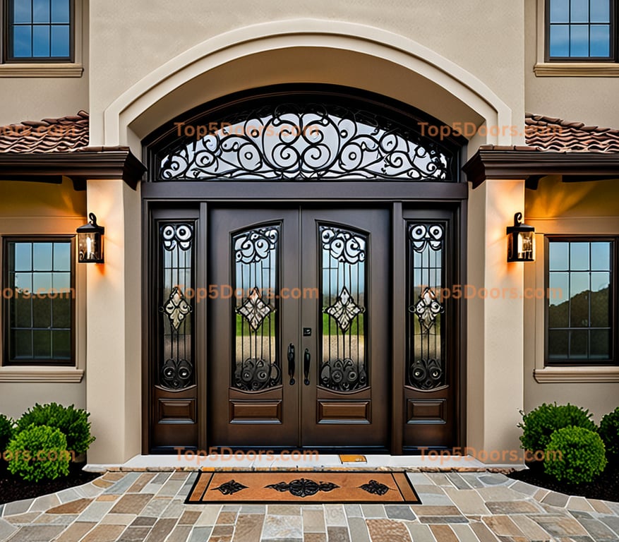 Delaware wrought iron french door craftsman Door