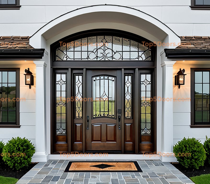 Delaware wrought iron glass paneled scandinavian Door