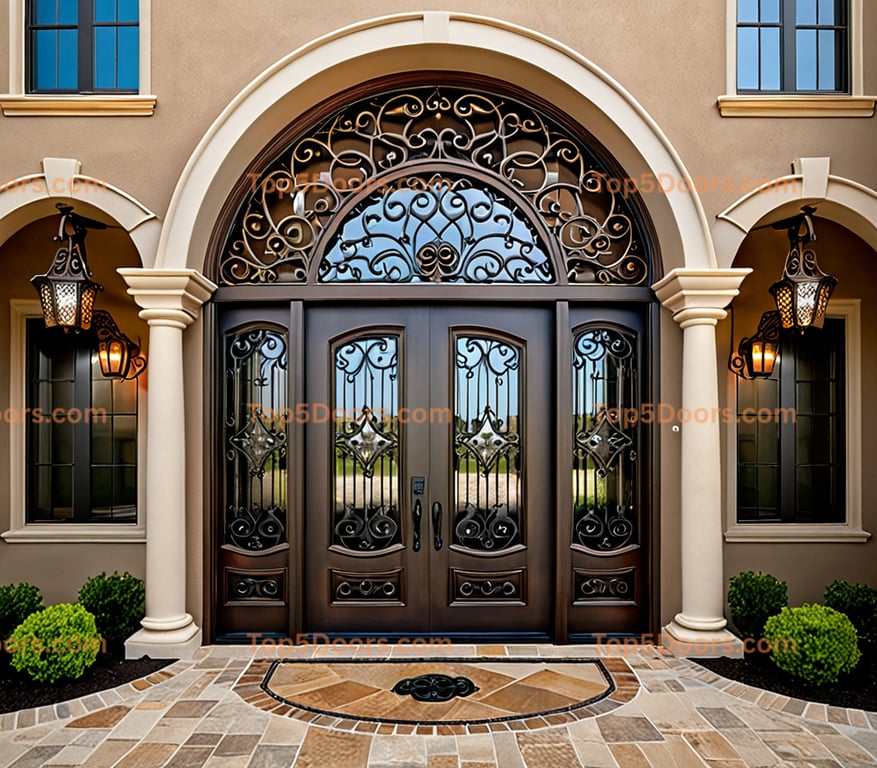 Delaware wrought iron single mediterranean Door