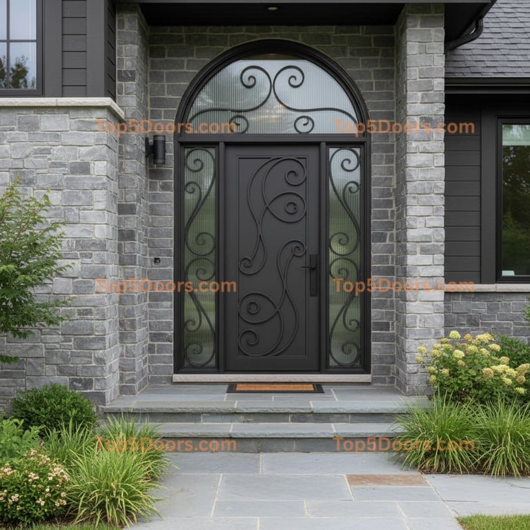 Delaware wrought iron solid panel industrial Door