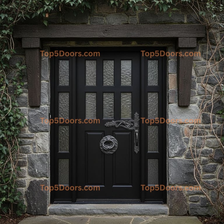 black front door craftsman Door