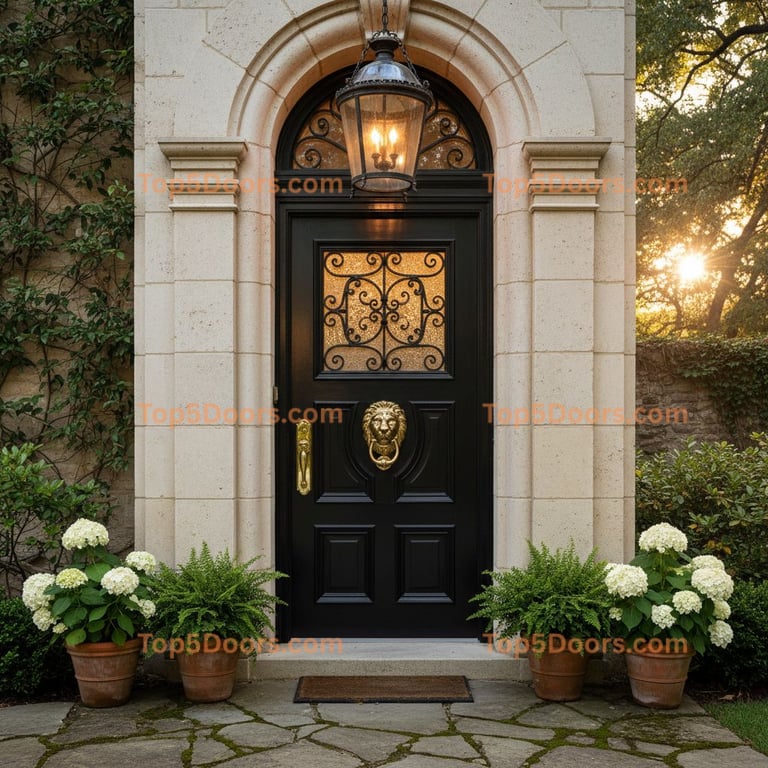 black front door european classic Door