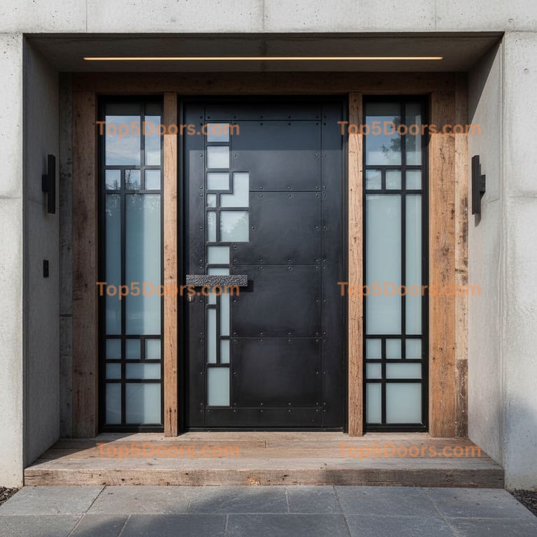 black front door industrial Door