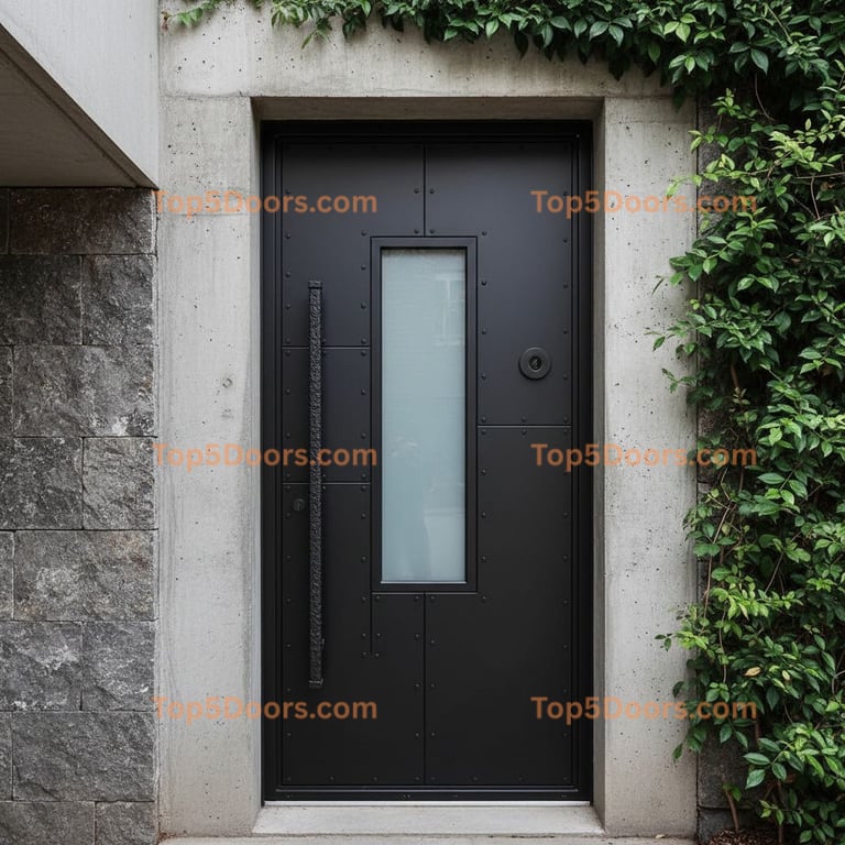 black front door industrial Door