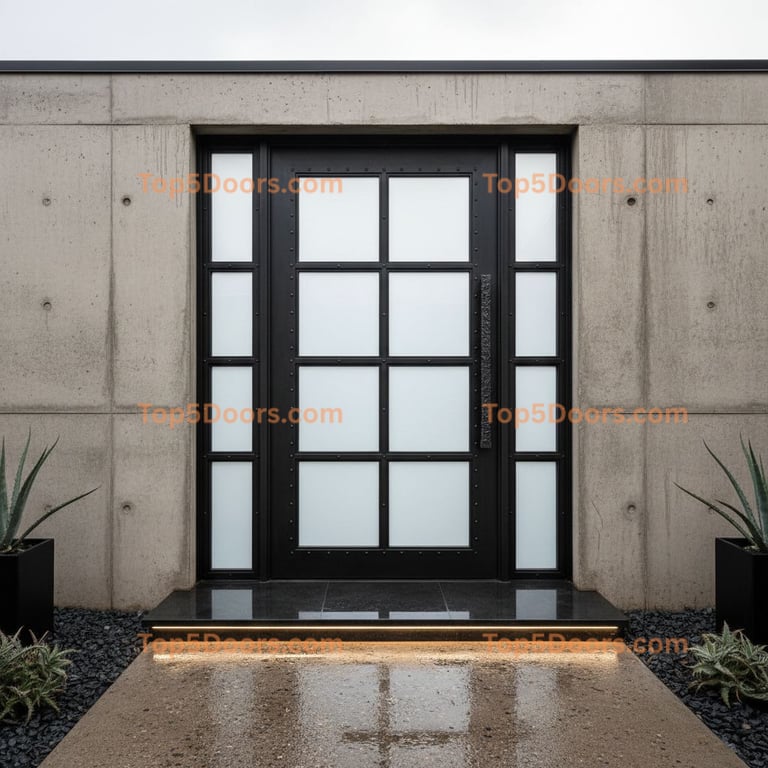 black front door industrial Door