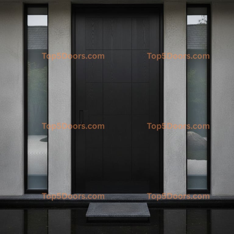 black front door japanese zen Door