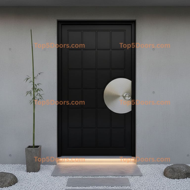black front door japanese zen Door