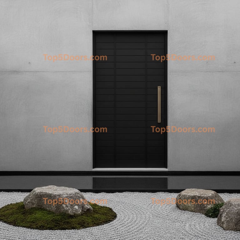black front door japanese zen Door