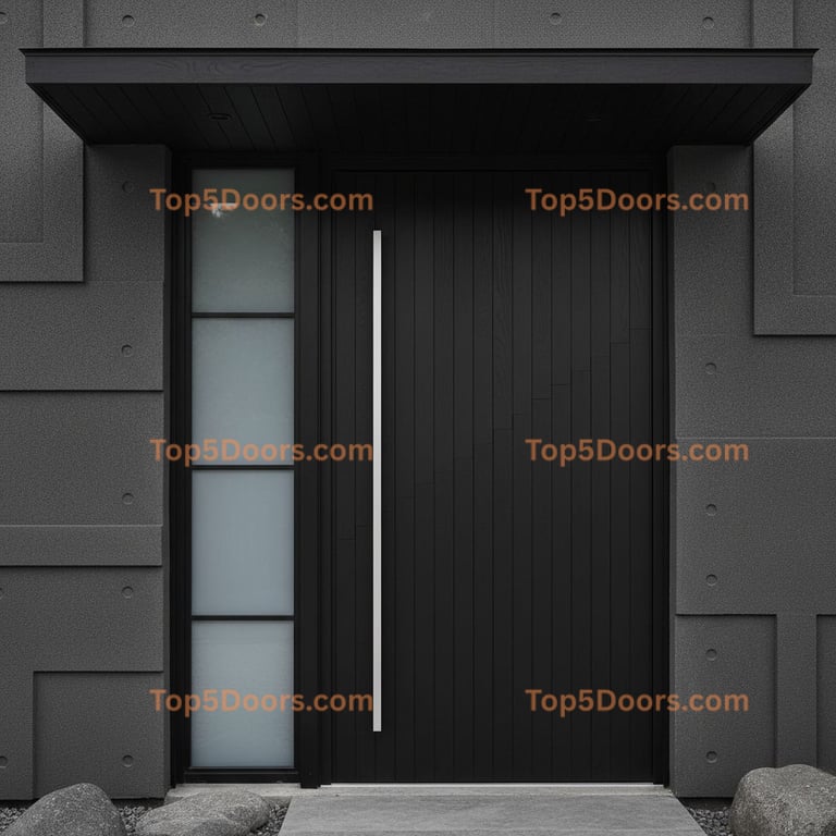 black front door korean modern Door