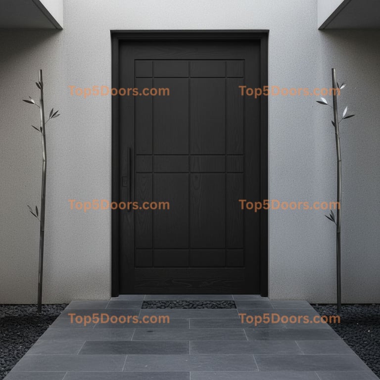 black front door korean modern Door