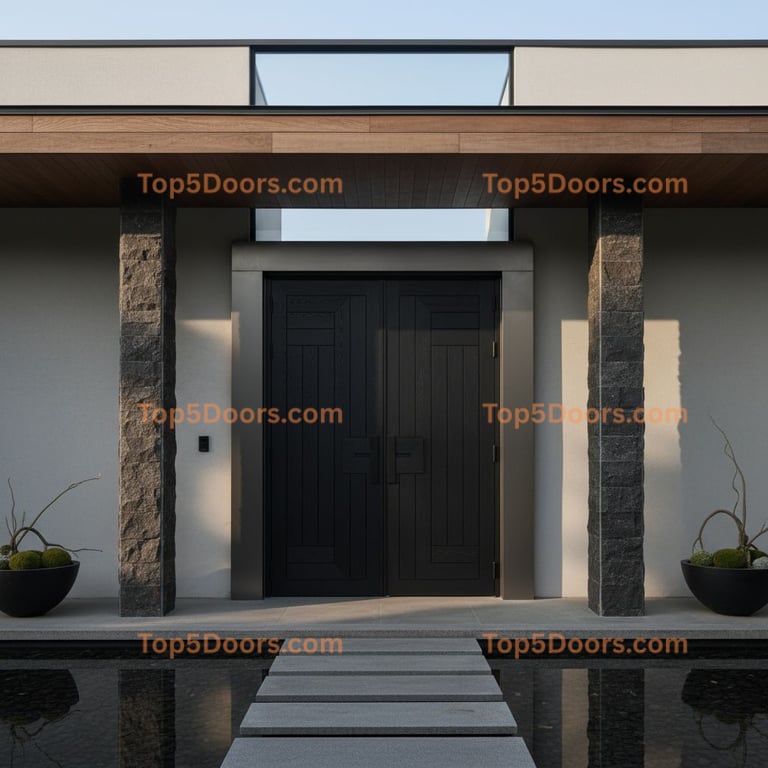 black front door korean modern Door