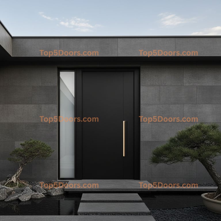 black front door korean modern Door