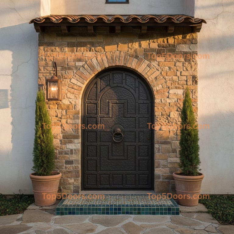 black front door mediterranean Door