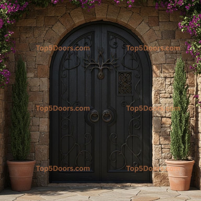 black front door mediterranean Door