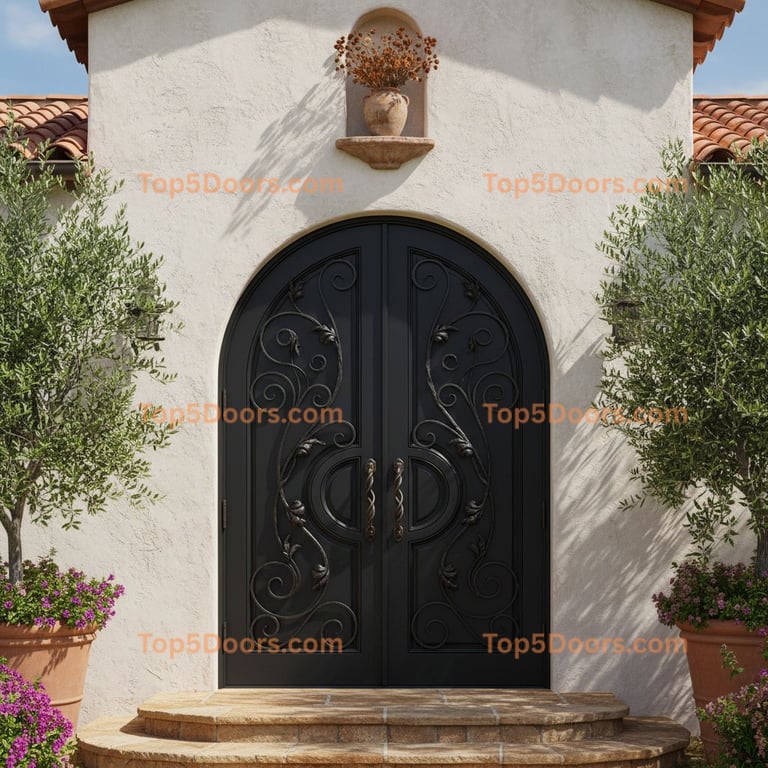 black front door mediterranean Door