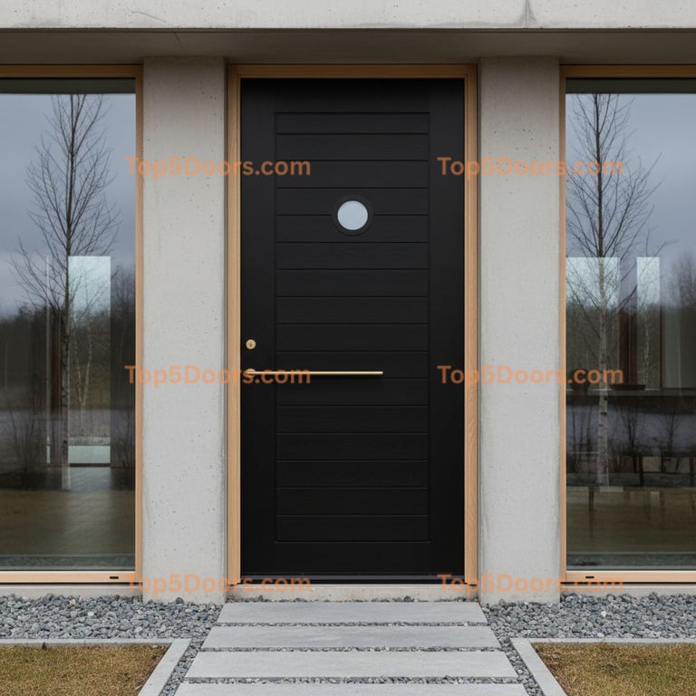 black front door scandinavian Door