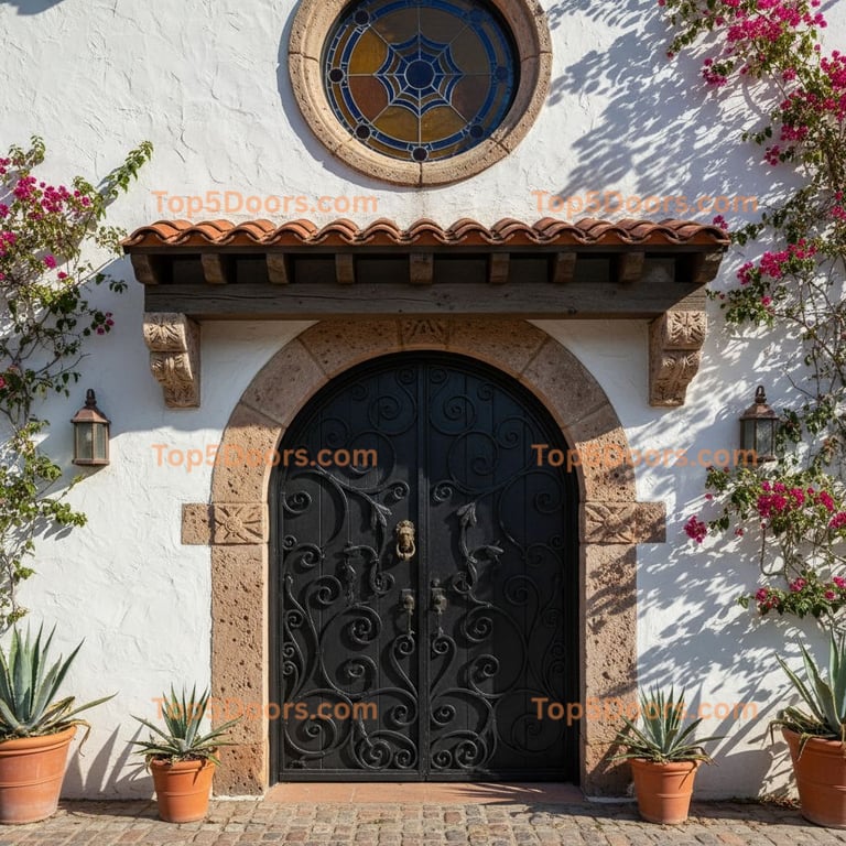 black front door spanish colonial Door