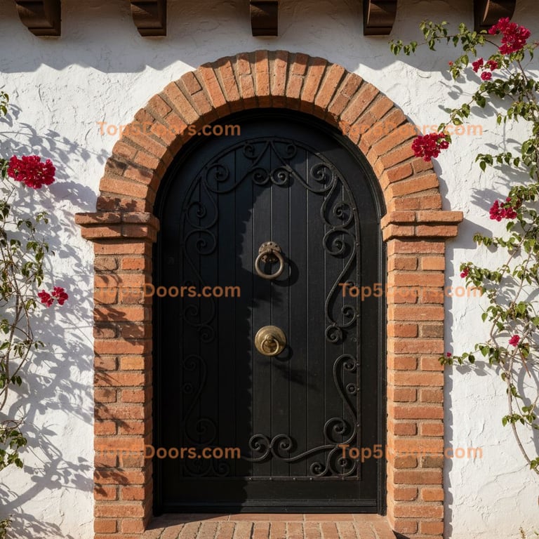 black front door spanish colonial Door