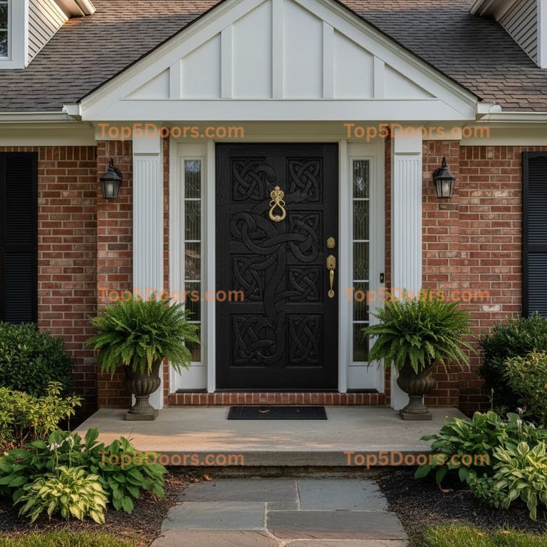 black front door traditional american Door