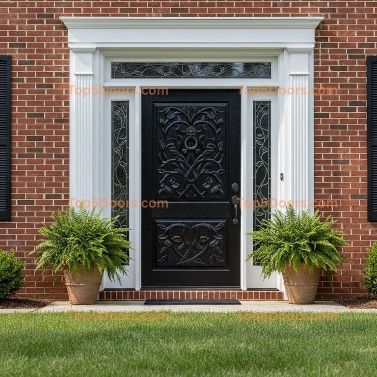 black front door traditional american Door