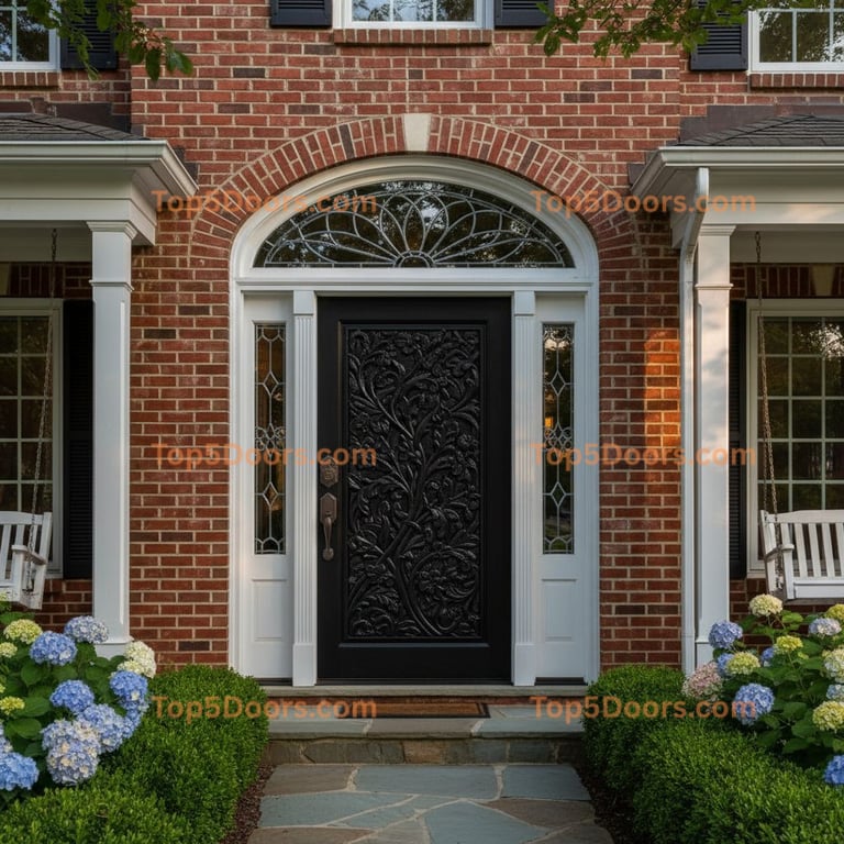 black front door traditional american Door