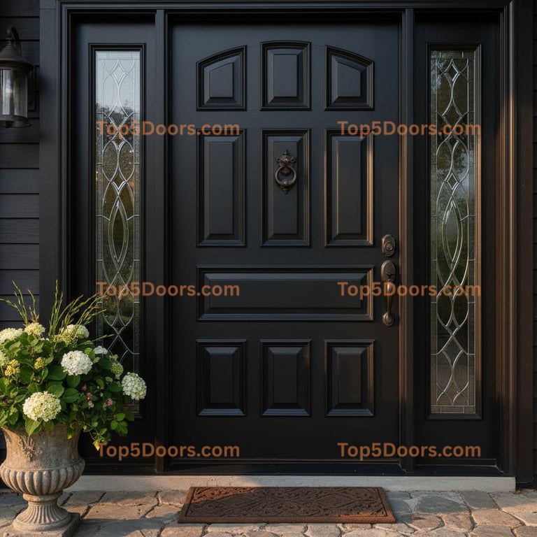 black front door traditional american Door