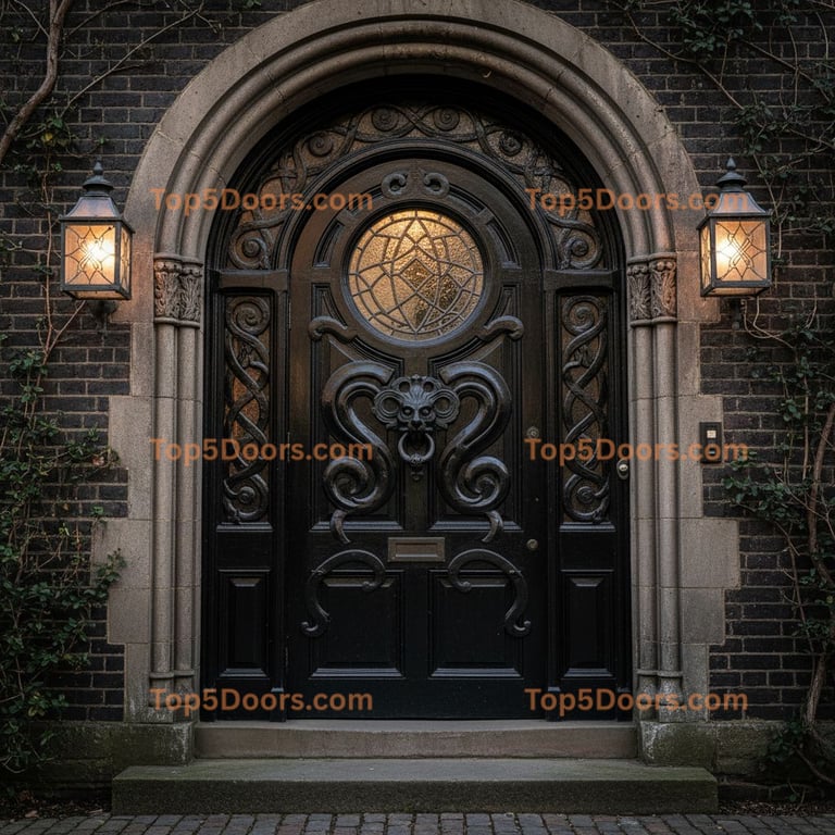 black front door victorian Door