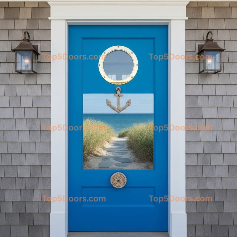 blue front door coastal Door