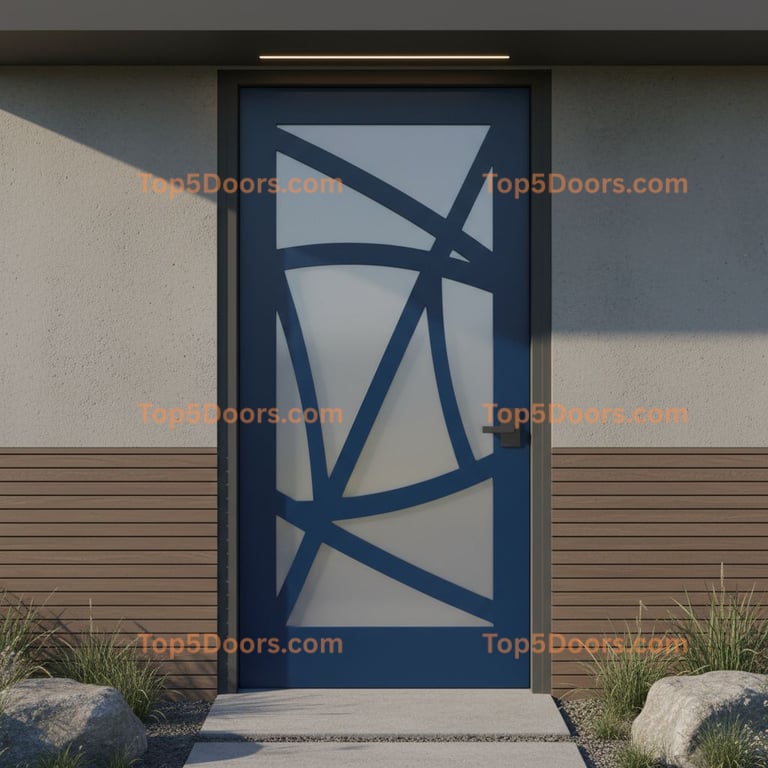 blue front door contemporary Door