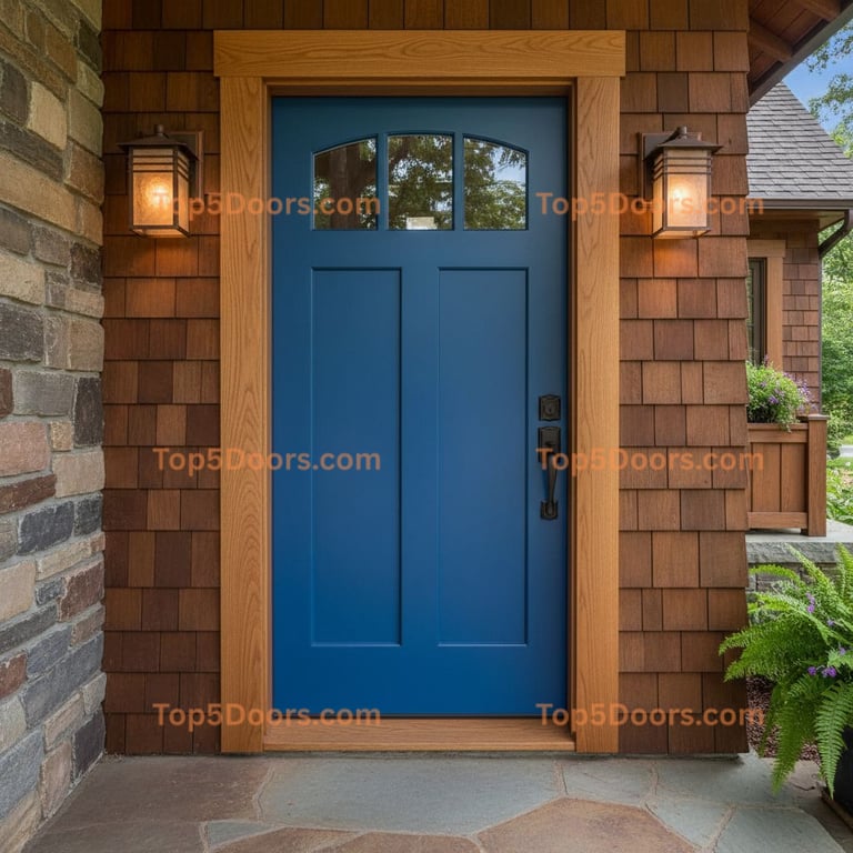blue front door craftsman Door