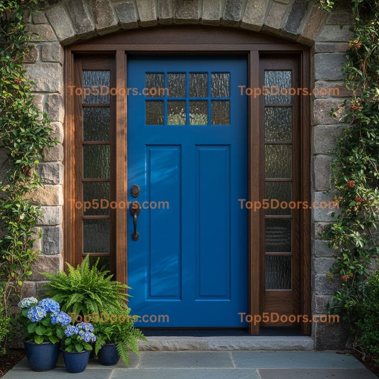 blue front door craftsman Door
