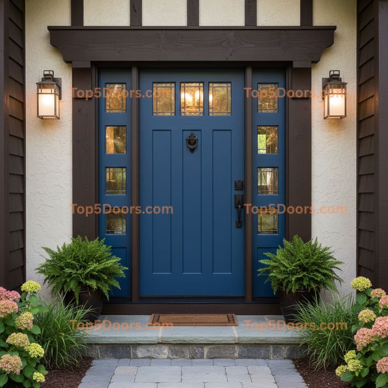 blue front door craftsman Door