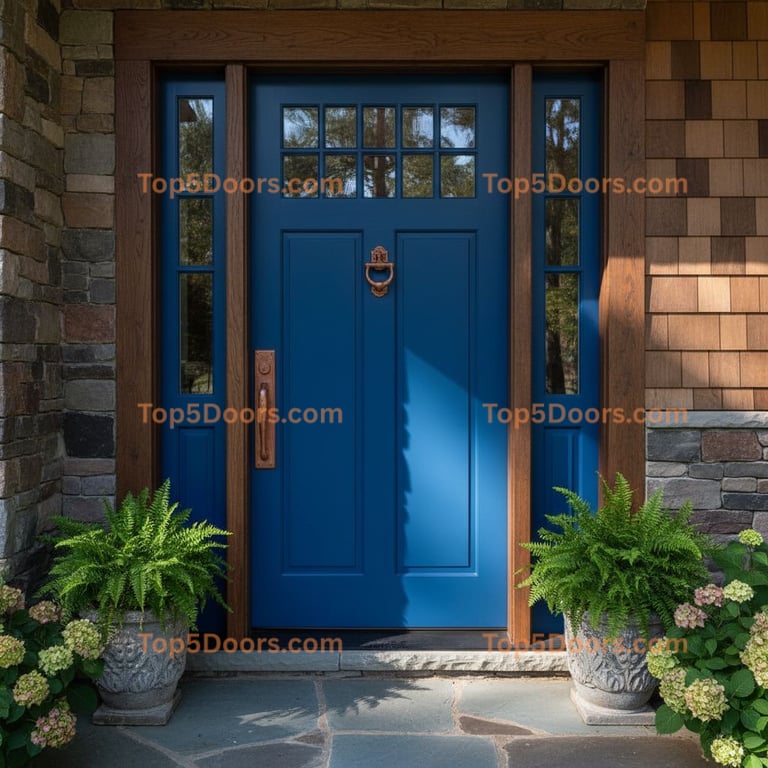 blue front door craftsman Door