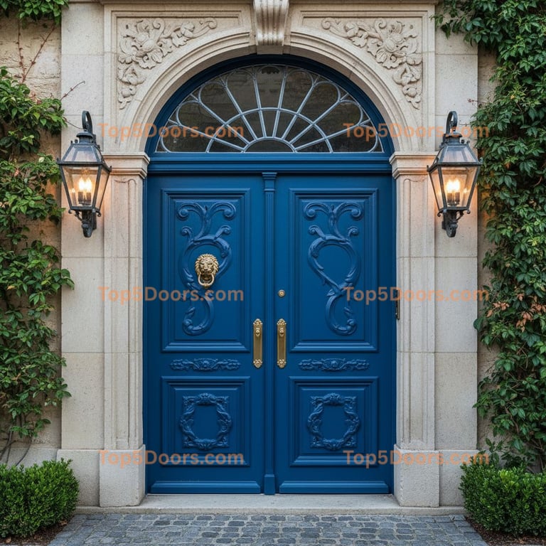 blue front door european classic Door