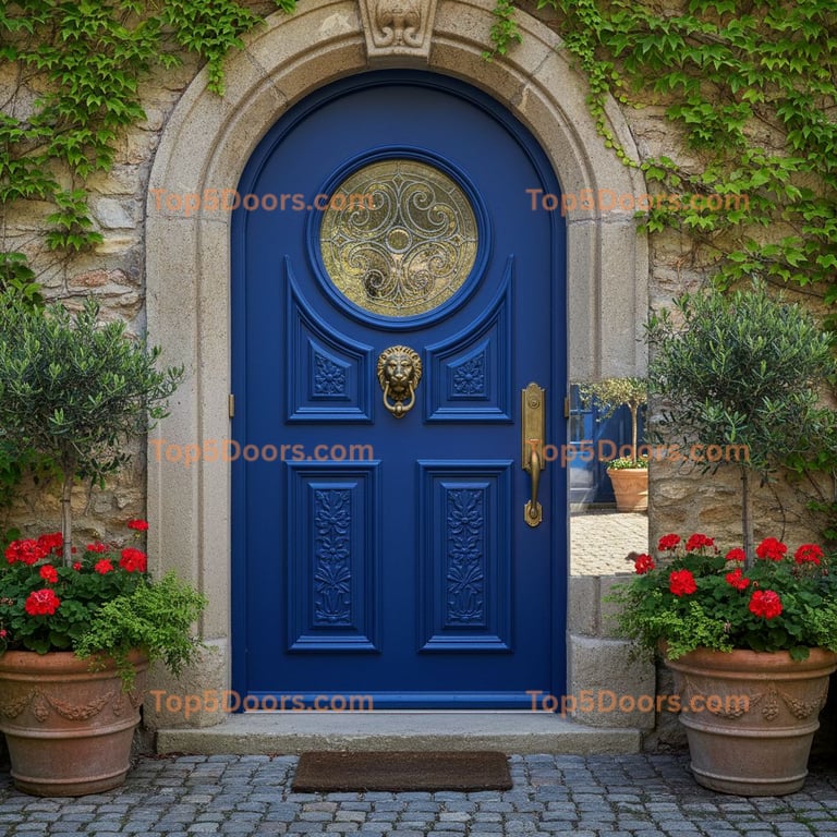 blue front door european classic Door