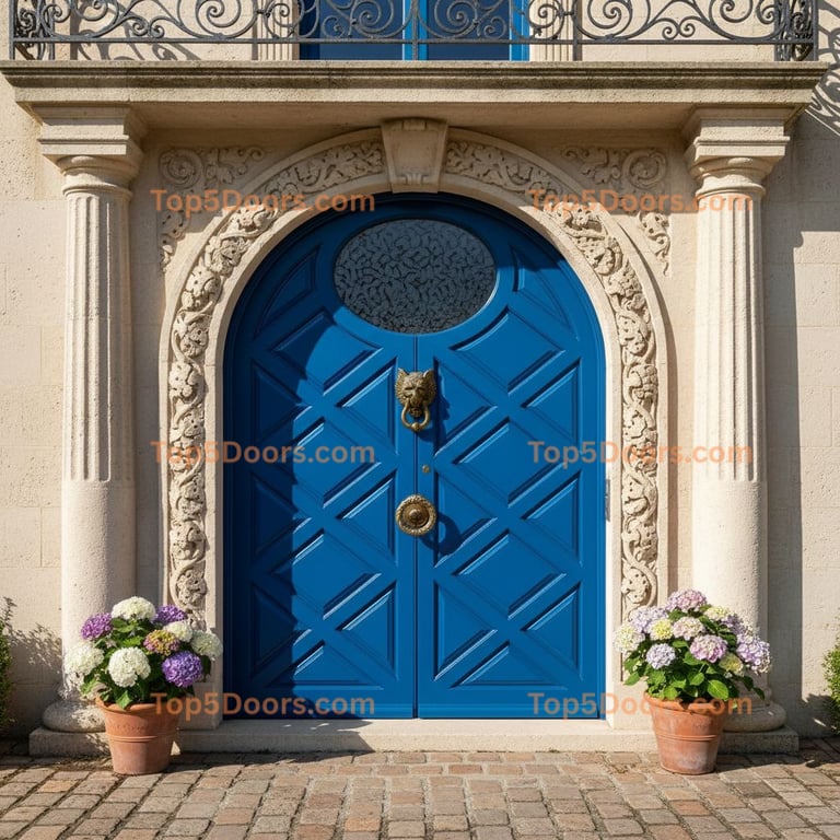 blue front door european classic Door