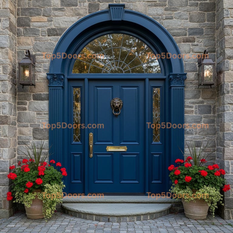 blue front door european classic Door