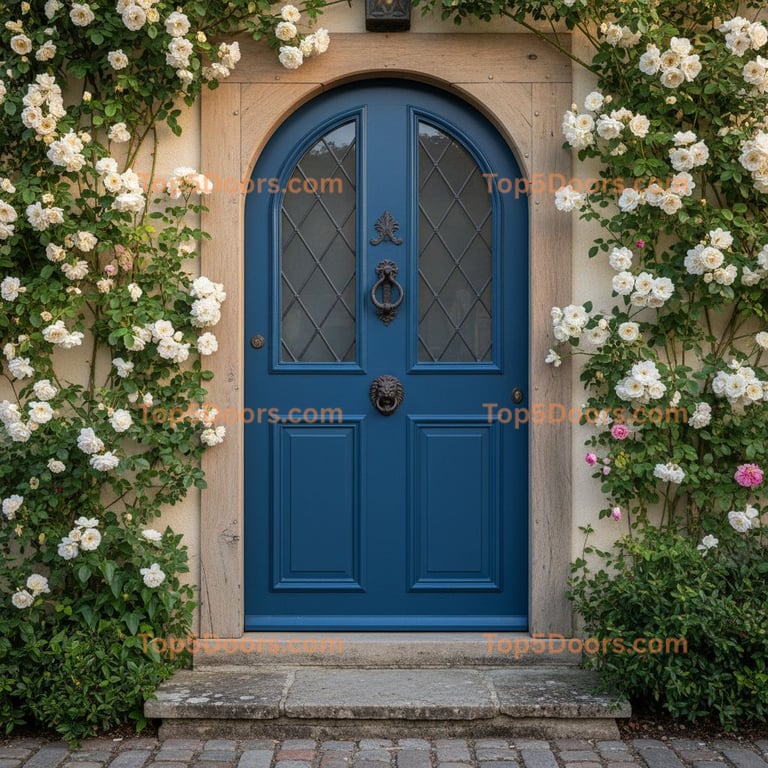 blue front door french country Door