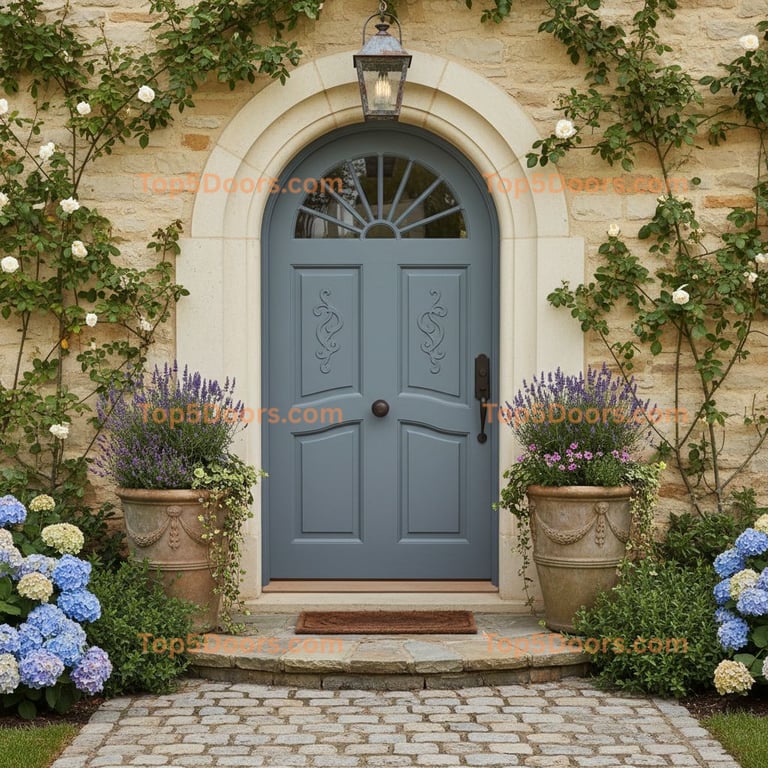 blue front door french country Door