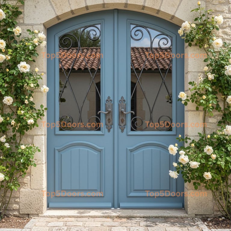 blue front door french country Door