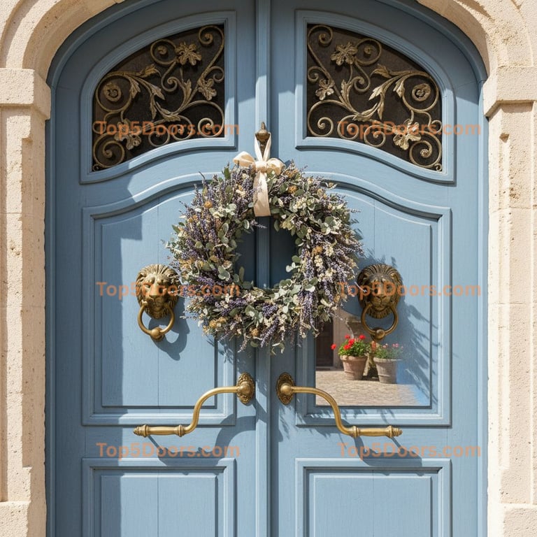blue front door french provincial Door