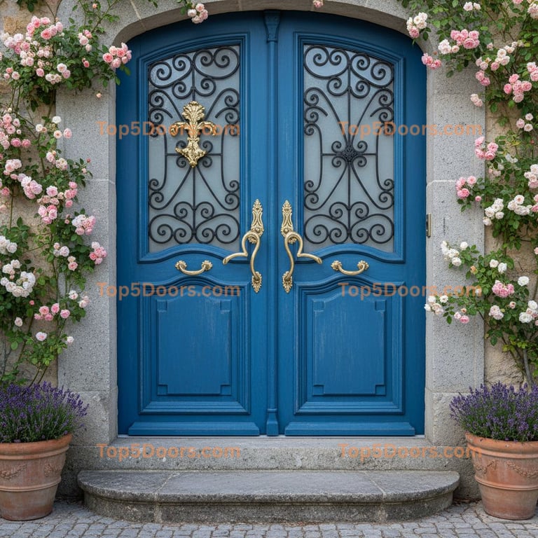 blue front door french provincial Door