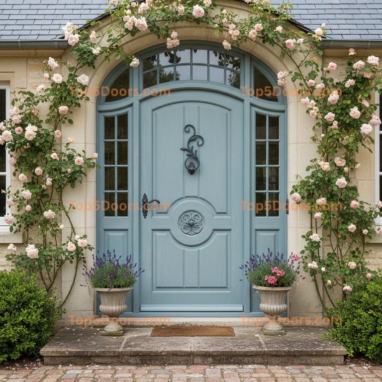 blue front door french provincial Door