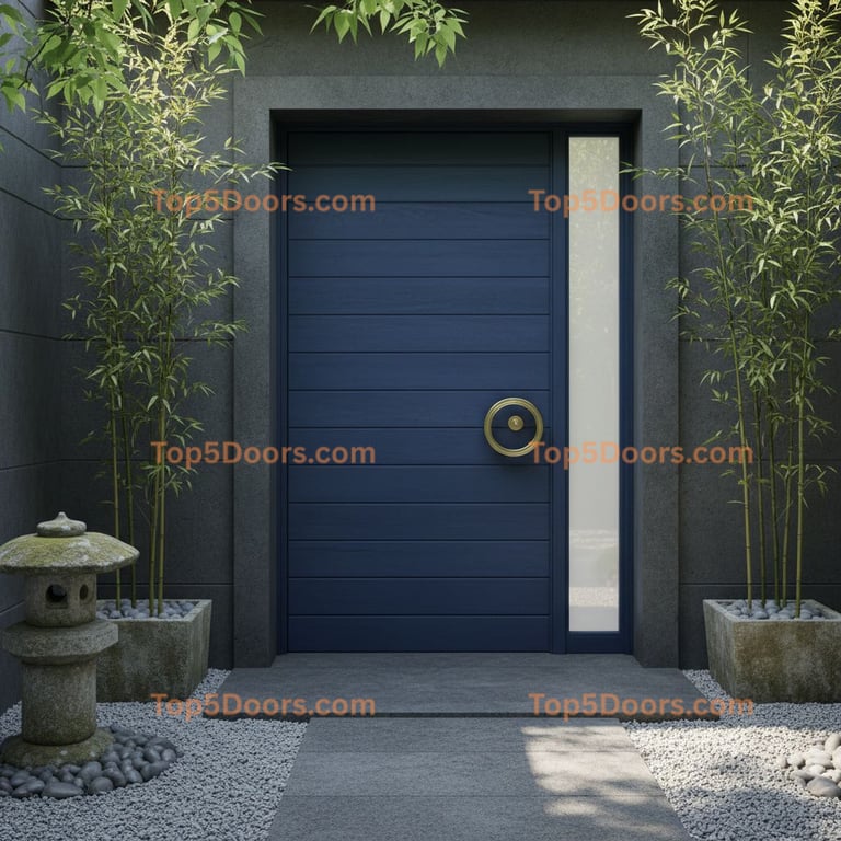 blue front door japanese zen Door