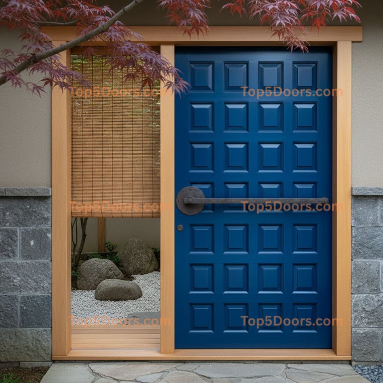 blue front door japanese zen Door